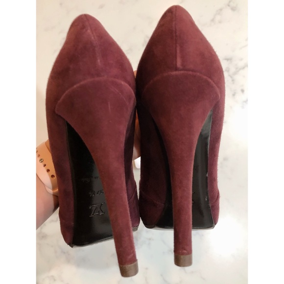 Louis Vuitton Burgundy Suede Leather Knot Confident Tassel Platform Pumps 37.5 - Picture 13 of 17